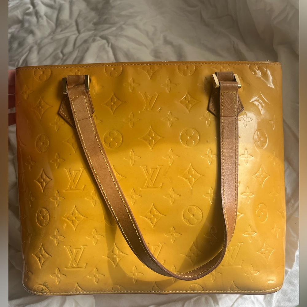 Authentic Louis Vuitton Yellow Logo Tote Bag